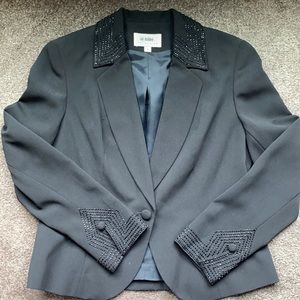 Black beaded trim suit jacket never been worn.